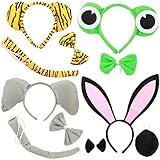 kilofly 4 Sets Kids Animal Ear Headband Bowtie Tail Cartoon Costume Party Favors