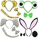 kilofly 4 Sets Kids Animal Ear Headband Bowtie Tail Cartoon Costume Party Favors