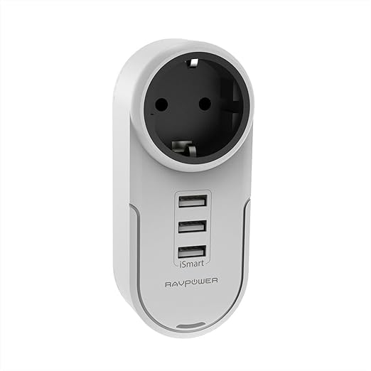 title=Multipresa USB RAVPower Presa USB Adattatore Caricatore da Muro Rotante 4-in-1