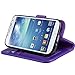 S4 Case, Arae Samsung Galaxy S4 Wallet case, [Wrist Strap] Flip Folio [Kickstand Feature] PU Leather Wallet case with ID&Credit Card Pockets for Samsung Galaxy S4 I9500 (Purple)