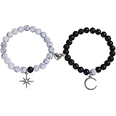 Xeyai Sun and Moon Friendship Bracelets Matching Bracelets for Couples Cute Handmade Beaded BFF Bracelets for 2 Bracelets Fashion Charm Womens Bracelets Jewelry Gifts
