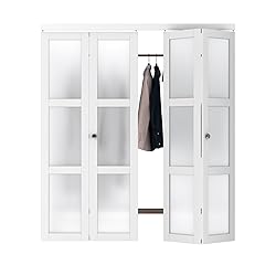 WIN STELLAR Bifold 72" x 80" 3-Panel Frosted Glass