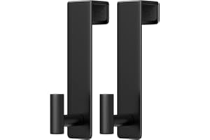 PMMASTO Over The Door Hooks 2-Pack, Rustproof Stainless Steel Door Hanger with Non-Slip Pads for Towels Coats Wreath Bathroom