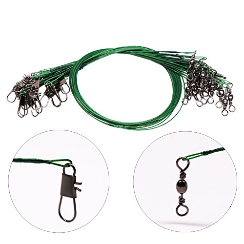 SUPERTHEO Fishing Stainless Steel Wire Leaders with Swivels and Snaps, High-Strength Fishing Line Leaders (Wire Set-60PCS-13LBS/20LBS/22LBS) - Thumbnail 2