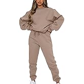 amropi Women's Pullover Tracksuit Fleece Sweatshirt Jogging Pants 2 Pieces Sweatsuits