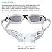 MIGAGA Swim Goggles, Triathlon Glasses,Anti Fog Cool Design Clear Vision No Leaking UV Protection, Anti-Scratch Swimming Glasses,Free Earplugs and Nose Clip (Grey&Silver)