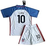 Carli Lloyd #10 USA National 2016-2017 Home Jersey & Shorts for Kids
