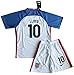 Carli Lloyd #10 USA National 2016-2017 Home Jersey & Shorts for Kids (9-10 Years Old)