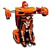 Bull RC Toy Transforming Robot Remote Control (27 MHz) Sports Car with One Button Transformation, Realistic Engine Sounds and 360 Speed Drifting 1:14 Scale (Orange)