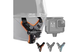 Lupholue Motorcycle Helmet Chin Strap Mount Compatible with GoPro Hero 13, 12, 11, 10, 9, 8, 7, (2018), Hero Black, Insta 360