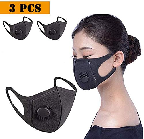 3 Pack Face Cover with Breathing โ Washable, Reusable Face Cover โ Protection from Dust, Pollen, Other Airborne Irritants