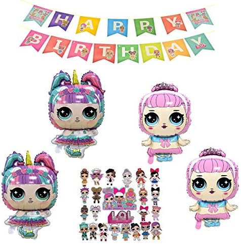 Lolサプライズ 誕生日 飾り付け パーティー セット 人形 可愛い ピンク パープル ゲーム 女の子 バルーン 風船 Happy
