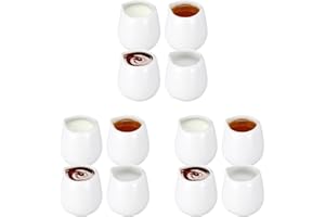 PRETYZOOM 12 Pcs Ceramic Mini Milk Pitchers, White Sauce Cups for Coffee, Tea, Sauces, Compact Kitchen Use, 1.77 * 4.72 * 1.9