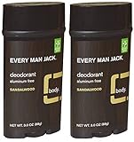 Every Man Jack Aluminum Free Deodorant Sandalwood Pack of 2