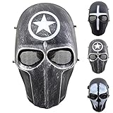Outgeek Airsoft Mask Full Face Protective Mesh Mask Skull Mask for Costume(Defender)