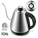 Anbanglin Electric Kettle Gooseneck with Thermometer,Drip Kettle for Coffee,Gooseneck kettle with Quick Boil, Pour Over Coffee Kettle with Stainless Steel, Auto Shut-off, Strix Controller,1L