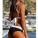 Tueenhuge Retro Vintage Elegant Bikini Two Piece Swimsuits High Waisted Swimwear (Black,M)