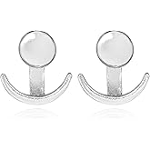 Vintage Moon Ear Jacket Earrings Gold Minimalist Stud Earrings Minimalist Celestial Earrings Jewelry for Women