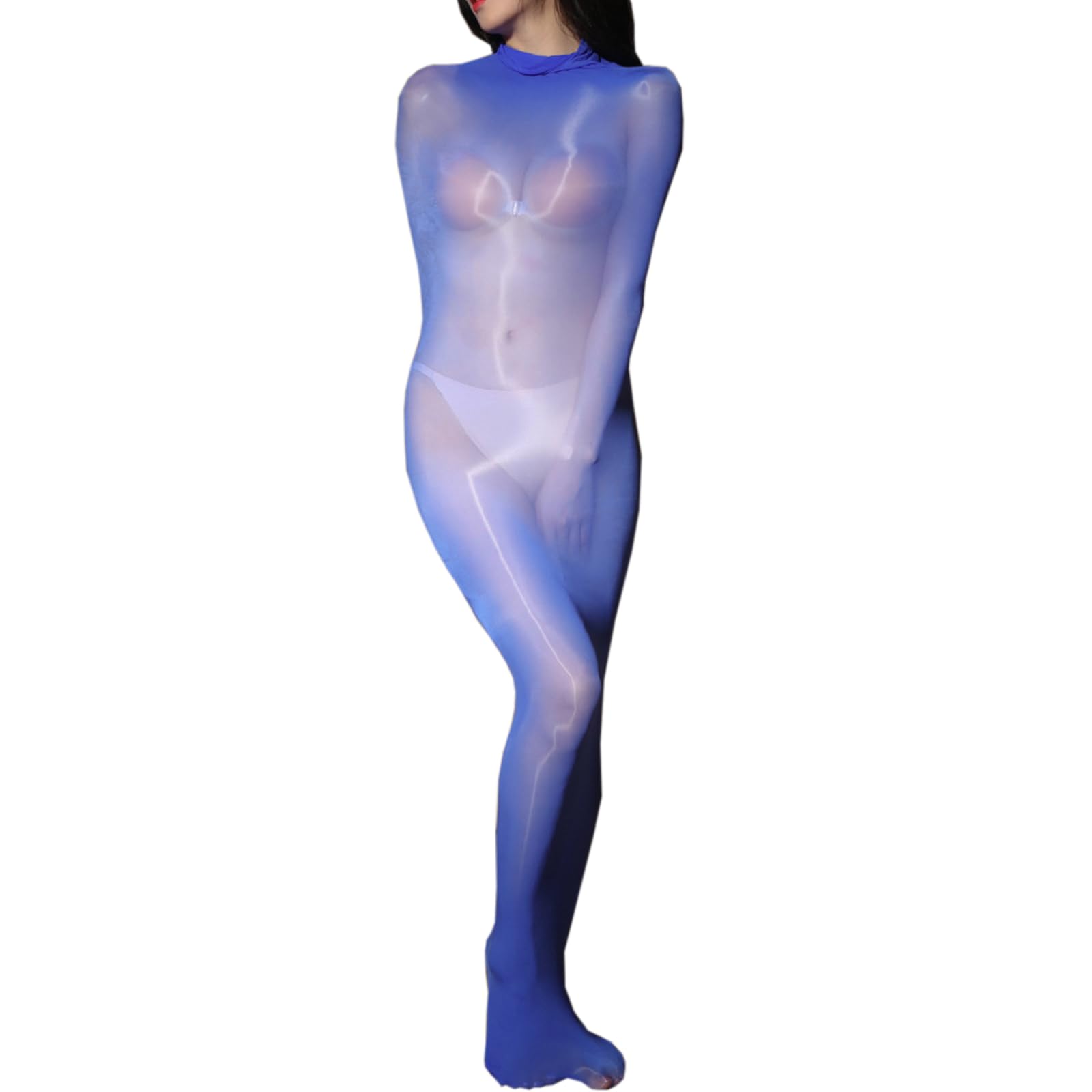 RUIBAVYA Body Stockings Full Body For Women Sheer Bodystocking Oily Shiny Tights Glossy Stocking