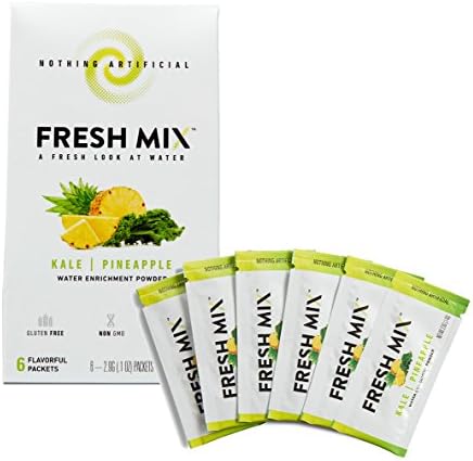 Fresh Mix Powder Instant Drink, Kale Pineapple (6 Count) - best combo of taste, nutrition &amp; convenience | box = 150% weekly USDA Leafy Greens Value | Nothing Artificial, Non-GMO, Sugar &amp; Gluten Free
