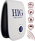 HIG Electronic Pest Repeller Ultrasonic repel mosquitoes, insects - Built in Night Light (White)