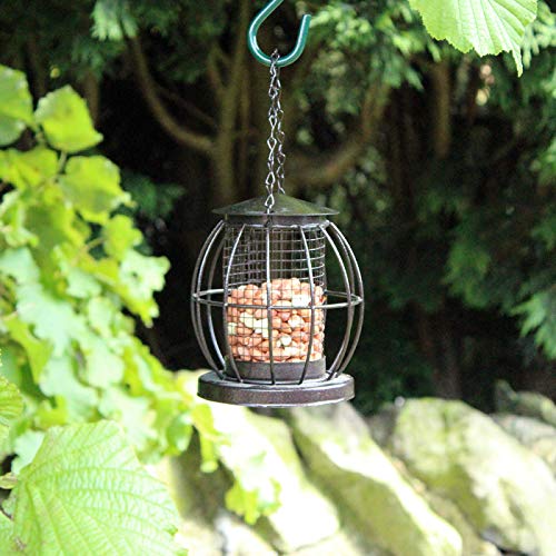 HomeZone Mini Cage Bird Feeders Hanging Squirrel Proof For Nuts And Peanuts Heavy Duty Feeder For Birds Wild Animal Feeding Garden Accessories For Birdwatching
