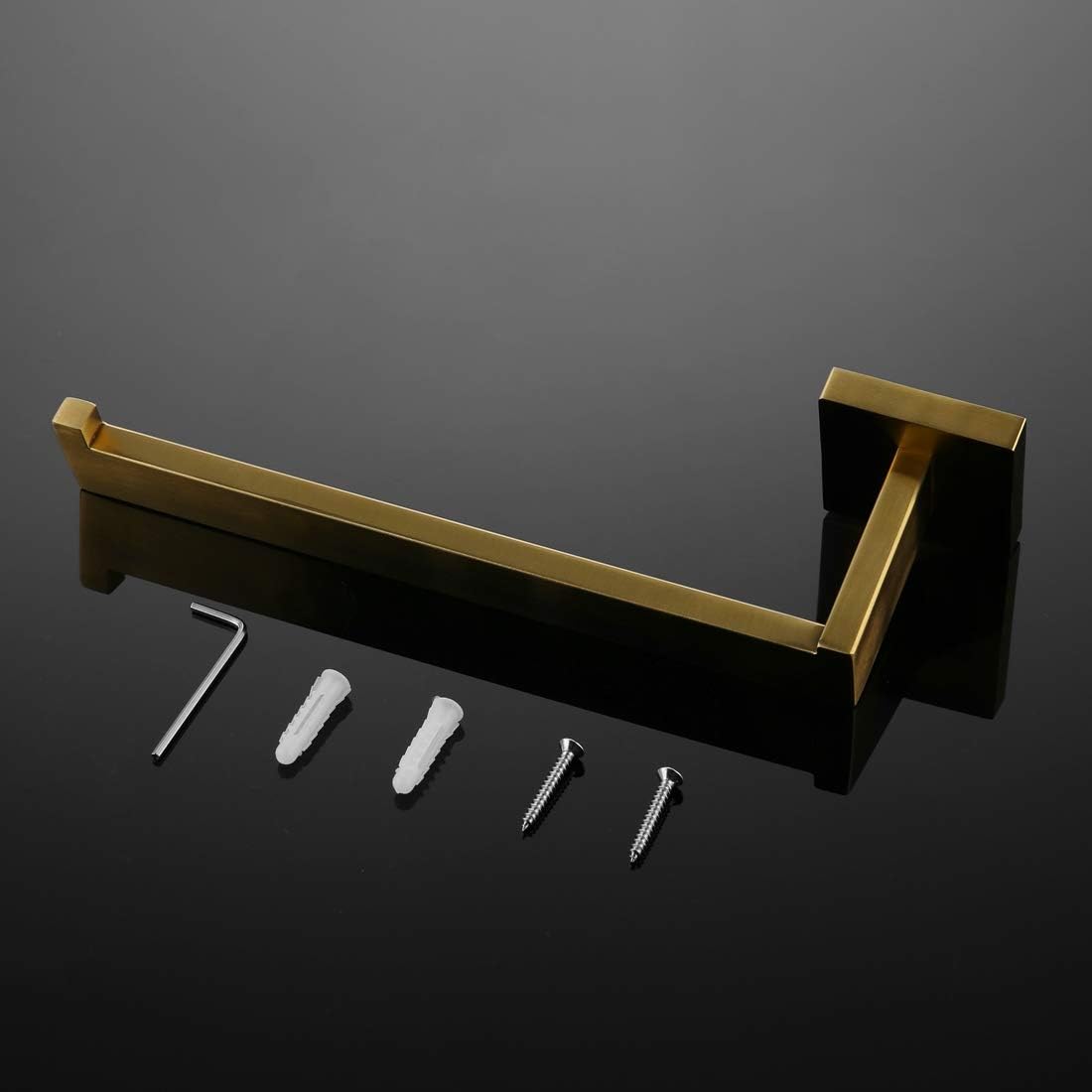 VELIMAX Premium Stainless Steel Hand Towel Holder Wall Mounted Towel Ring Modern Hand Towel Holder for Bathroom Kitchen, Left-Opening, Brushed Gold Finish: Home & Kitchen