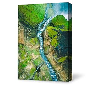 Canvas Wall Art for Living Room,Bedroom Home Artwork Paintings Aerial Photo of Scenery Ready to Hang - 12x18 inches