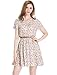 Allegra K Women's Floral Prints Above Knee A Line Dress w Belt