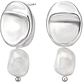 YKKZART Gold Earrings 14k Gold Plated Hoop Earrings Dainty Pearl hoop Disc Coin Bead Starfish Teardrop Circle Dangle Drop Earrings for Women Hypoallergenic Jewelry Gifts