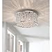 3-Light Polished Chrome and Crystal Flushmount