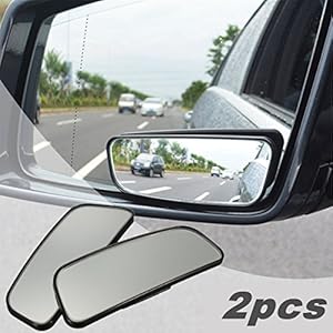 AUDEW 2 Pack Square Blind Spot Mirror 360¡ã ABS Glass For All Universal Vehicles Car Fit Stick-on Design