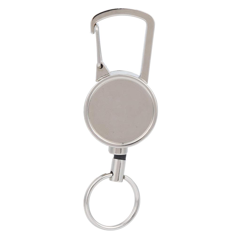 Retractable Key Chain, Keenso Heavy Duty Badge Holder with 2.5cm Metal Reel High Resiliency Key Ring for ID Card Keys Belt Clip Ideal for Security Office Travel Daily Carry