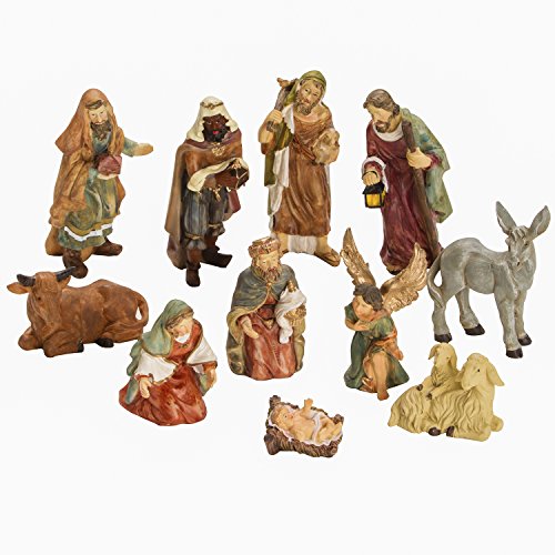 BRUBAKER Christmas Decoration Nativity Set - 3 Inch Nativity Set 11 Figurines in Real Life Nativity Set