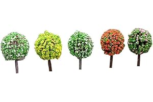 5 Pcs Trees Miniature Fairy Garden Tree Plant Ornament Landscape DIY Craft Garden Ornament Model Railroad Scenery with No Sta