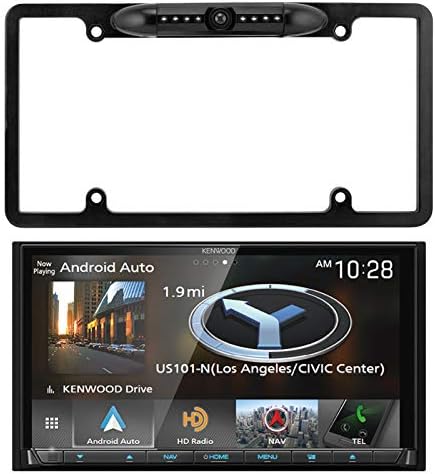 EnrockAudio Kenwood 6.95" Navigation/DVD Bluetooth Receiver w/Capacitive Touch Screen, License Plate Frame Rear View Backup Camera