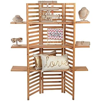SSWBasics 3-Panel Wood Display with 3 Shelves