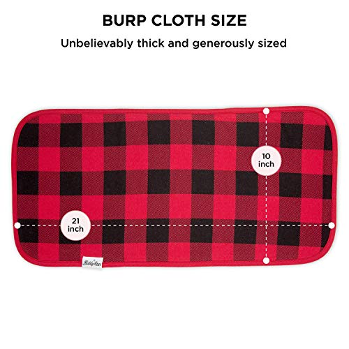 Organic Cotton Baby Burp Cloths, 5-Pack, Large 21"x10", Triple Layer, Thick, Soft and Absorbent Towels, Burping Rags for Newborns, Baby Shower Gift for Boys and Girls - Thumbnail 6