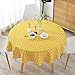 Lahome Geometric Series Pattern Tablecloth - Cotton Linen Round Table Cover Kitchen Dining Room Restaurant Party Decoration (Yellow Chessboard, Round - 60