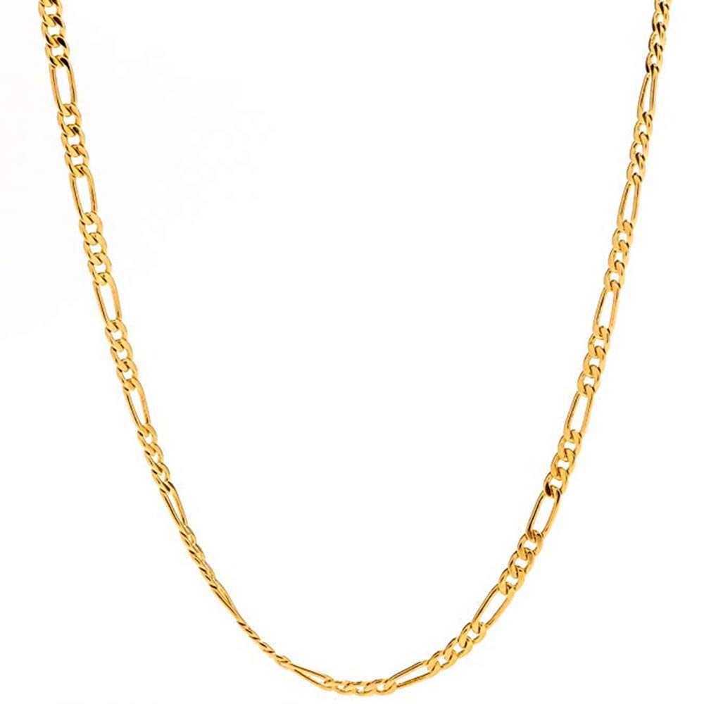 FZTN Jewelry 3mm Mens Womens Flat Figaro Hip Hop
