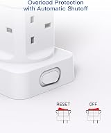 Addtam 13A 3250W 8 Way Tower Extension Lead with 4 USB Ports USB-C & USB-A view 7