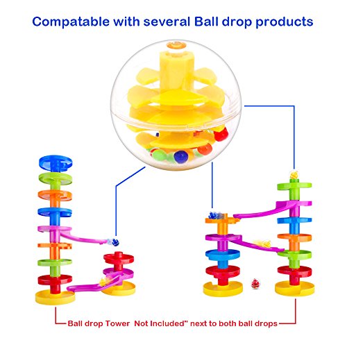 WEofferwhatYOUwant 6-Pack Replacement Balls – Clear PC Plastic Rattle Balls for Ball Drop Towers – Large 1.8 Inch Safe Baby Toy – Durable, Montessori-Compatible, 9M+