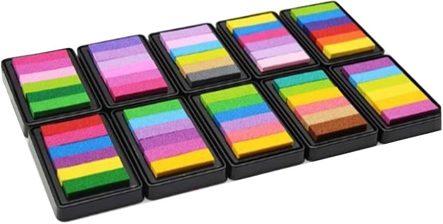 Amazon スタンプ台 油性 6色カラーパレット カラフル 布用インク カラー コットン 木 紙用 インク 大スタンプ台 スタンプパッド 6 朱肉 スタンプ台 文房具 オフィス用品