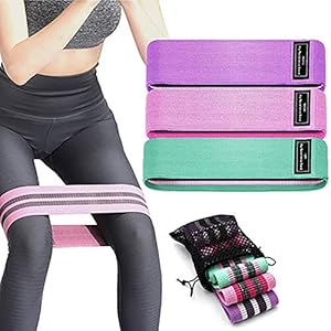 ADY Fabric Hip Bands 3 Pack Set. Wide, Non-Slip, Stretch, Resistance Bands for Legs and Butt. Perfect Glute, Core, Booty…