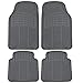 BDK - Heavy Duty 4PC Front & Rear Rubber Mats - All Weather Protection - Universal Car Truck SUV - Gray
