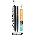 Zebra Pen bLen Retractable Gel Pen, Black Barrel, Medium Point, 0.7mm, Black Ink (41412) (Pack of 1,2 Count Total)