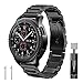 Band Compatible Gear S3 Frontier/Classic, GHIJKL Stainless Steel Metal Replacement Bracelet Starp Samsung Gear S3 Frontier / S3 Classic Sports Smart Watch Fitness, Metal Black