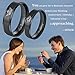 OUXUN Couples Promise Rings for Him Her King Queen Crown Engraved Black Titanium Stainless Steel Wedding Engagement Rings for Couples BF GF