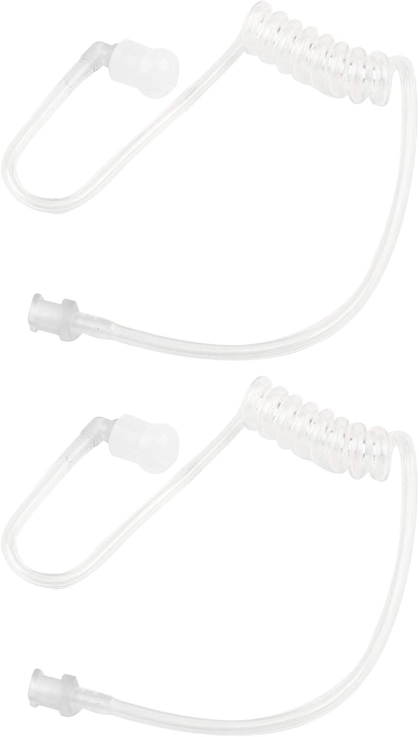 Jopto 2PCS Transparent Coil Acoustic Air Tube In-Ear Earplug Clear Detachable Replacement Coil Audio Tube Universal for Two-Way Radio Audio Kits Headset Headphone Walkie Talkie Radio Earpiece Headset