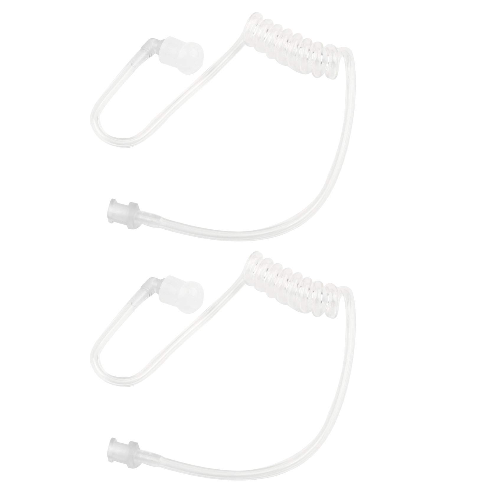 Jopto 2PCS Transparent Coil Acoustic Air Tube In-Ear Earplug Clear Detachable Replacement Coil Audio Tube Universal for Two-Way Radio Audio Kits Headset Headphone Walkie Talkie Radio Earpiece Headset